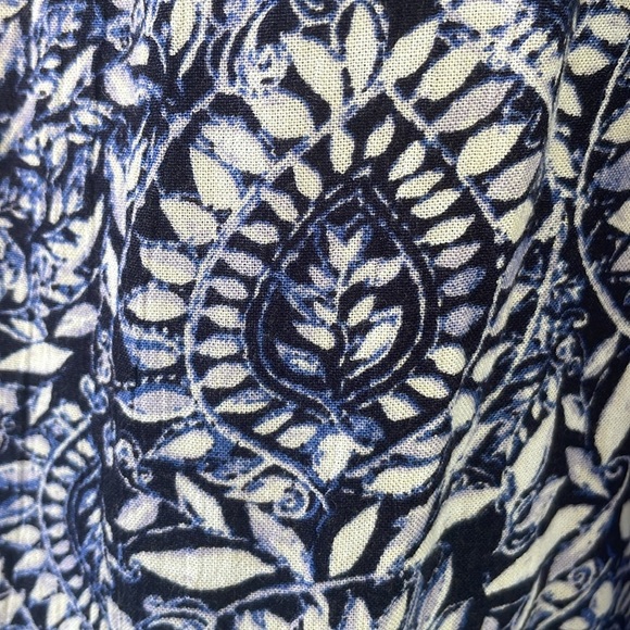 Fat Face Blue Anna Batik Midi Dress Blue White Sleeveless with Pockets 18 Short - Picture 11 of 17